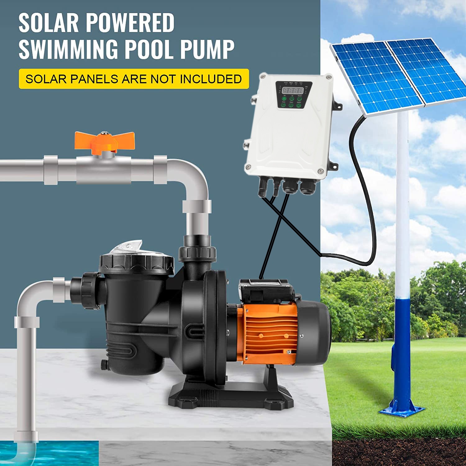 HZUSUN-bombas portátiles para  - Solar Pool Pump Kit reseña y precio