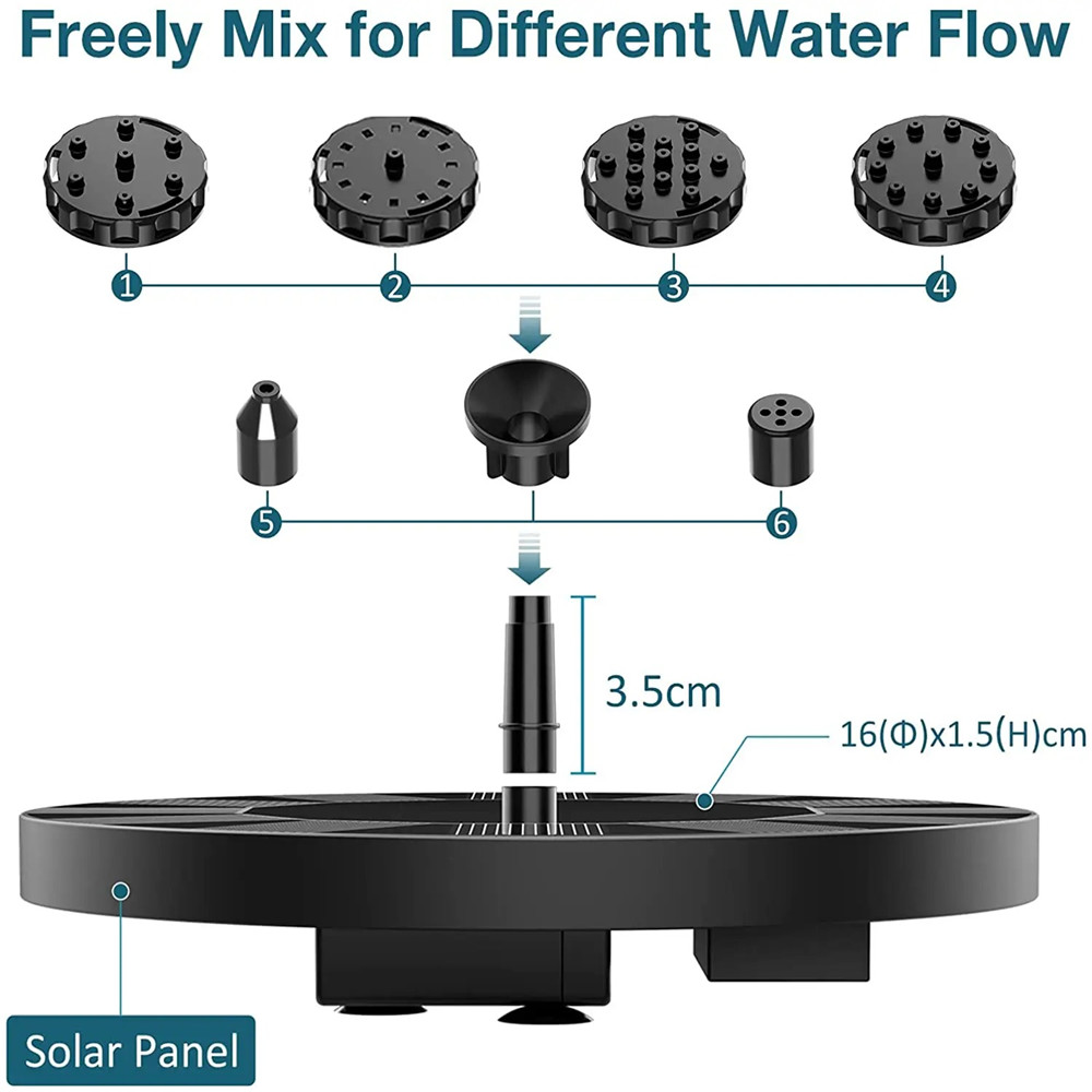 Panel Solar flotante de 13cm,  - Solar Pool Pump Kit reseña y precio